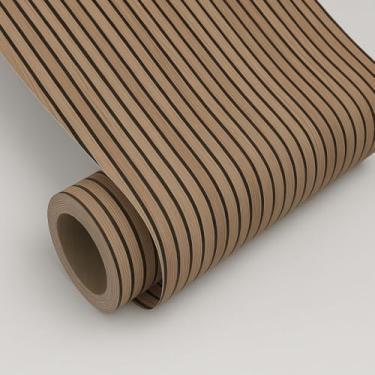 Imagem de Papel de Parede Madeira Ripado Escuro Premium 10 metros = 2 Rolos de 5m X 45cm Adesivo Autocolante para Sala, Quarto
