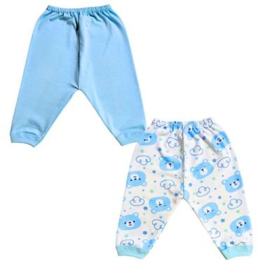 Imagem de Kit Com 2 Calças ( 1 Estampado 1 Liso ) - Lene Baby, Azul, RN