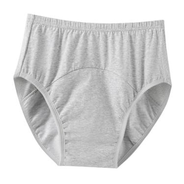 Imagem de Kokiya Fralda para adultos, fraldas-calças, roupa íntima para incontinência, lavável, cuecas protetoras de algodão confortáveis, respiráveis ​​para idosos, Cinza Xxl