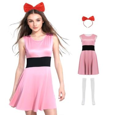 Imagem de Gvnphal Fantasia de flor para adultos, bolhas, vestido de borboleta, vestido de patinador, roupa de Halloween para meninas super poderosas, para mulheres, P