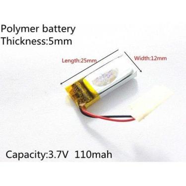 Imagem de Bateria 110  Mah  3,7v  5mm X 12mm X 25mm Cr - bgb