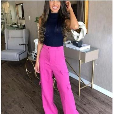 Imagem de Calça crep feminina, com bolso lateral - Conceitobubebi 