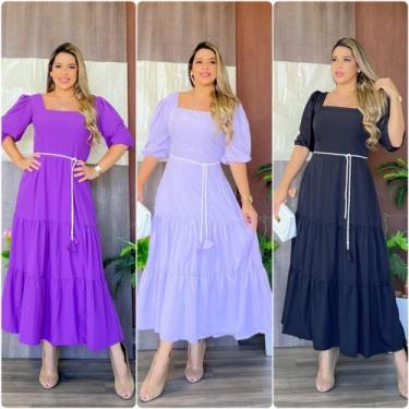 Imagem de Vestido feminina moda evangélica longa - Bella modas , Branco, GG