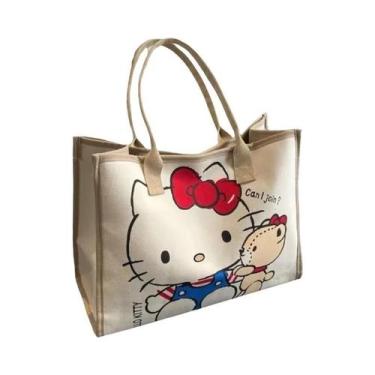 Imagem de Hello Kitty Bolsa De Lona Sanrio Bolsa De Ombro Para Maquiagem Anime B
