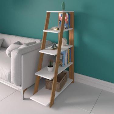 Imagem de Estante com 5 Prateleiras Empoli Freijó Branco - CASA H