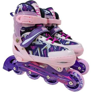 Imagem de Patins Roller Inline Tamanho Ajustável 34-41 Rosa - Unitoys, G 38-41