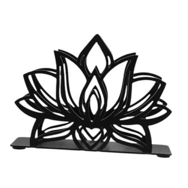 Imagem de Bothyi Porta-guardanapos de lótus, suporte de guardanapos de metal, rústico, moderno, decoração de mesa, dispensador de lenços de papel, decoração de cozinha