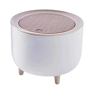 Imagem de Cesto De Lixo Grande De Madeira Com Tampa E Função De Prensa, Lixeira 