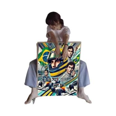 Imagem de Ayrton Senna F1 Racing Driver Poster HD Qualidade Retro Wall Art Kawai