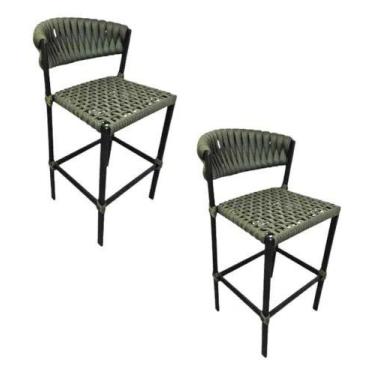 Imagem de Kit 2 Banquetas Altas Para Balcao Trico Nautico E Aluminio - Universe