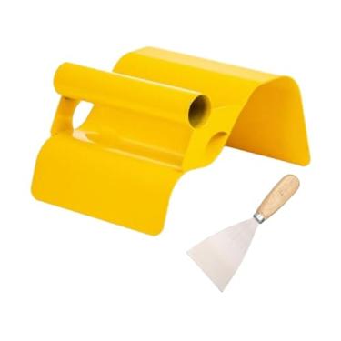 Imagem de Generic Desempenadeira de borda de jardim, ferramenta de borda de jardim, aplicação de massa de cimento para alvenaria, reboco versátil, desempenadeira de, Onda Amarela
