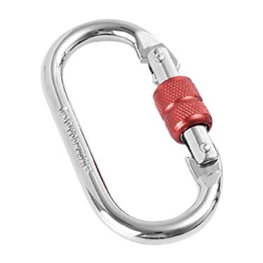 Imagem de menolana Mosquetão com trava de aço liga, de trava giratória, acessório de liberação rápida, multiuso para chaveiros, gancho em formato O, 11x6 cm