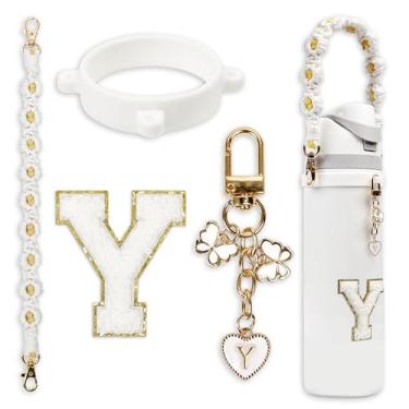 Imagem de Conjunto de pingentes de letras fofas compatível com garrafa de água Owala 680 g, 946 ml, 1,13 g, Owala Kids, copo de café Owala FreeSip – Inclui alça de alça, para acessórios Owala & Stanley Cup