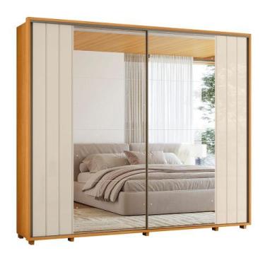 Imagem de Guarda Roupa Casal 2 Portas de Correr 100% MDF com Espelhos e Pés Dali