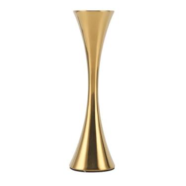 Imagem de Vaso de flor de aço inoxidável vasos de flor seca boca redonda broto pequeno broto seco vaso decorativo mini vaso floral de ouro