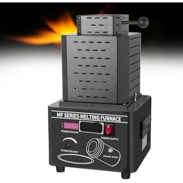 Imagem de Forno De Fusão De Ouro De 5000 W, Máquina De Fusão De Metal Digital Atualizada 1600 ° C / 2912 ° F Com Cadinho De Grafite De 1/2 / 3 Kg, Derretendo Ouro, Prata, Alumínio E Cobre, Black, 1KG
