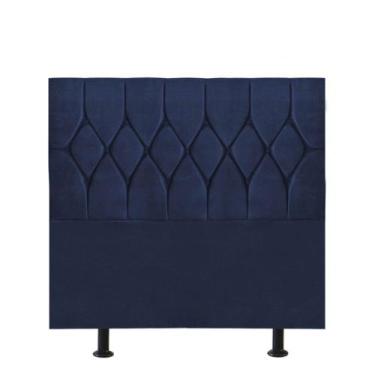Imagem de Cabeceira Estofada Cama Box Solteiro 100cm Istambul Suede Azul- MABE M