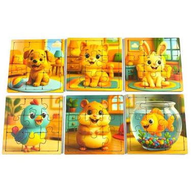 Imagem de Kit Quebra-Cabeça Infantil Educativo Montessoriano em MDF 3mm  6 Jogos