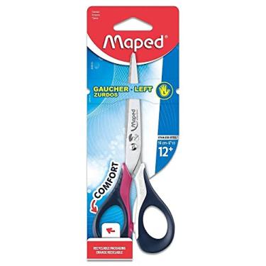 Imagem de Maped Tesoura Sensoft com alças flexíveis, crianças, 16 cm, ponta pontiaguda, canhoto, cores sortidas (696510)