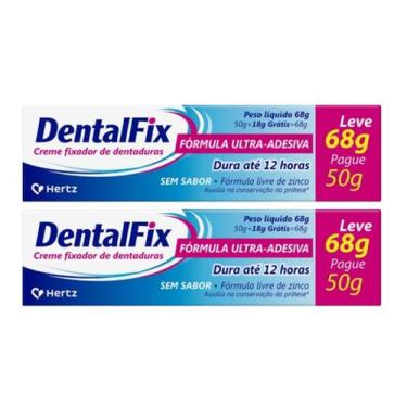 Imagem de kit 2 Creme Fixador DentalFix Sem Sabor 68g - Hertz