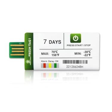Imagem de FRESHLIANCE Focus on fresh and safe life only Freshliance 12Pack Temperature Data Logger Usb Descartável Temperatura Registrador com 30000 Pontos, Auto Pdf Csv Relatórios Alta Precisão 7 Dias Uso Únic
