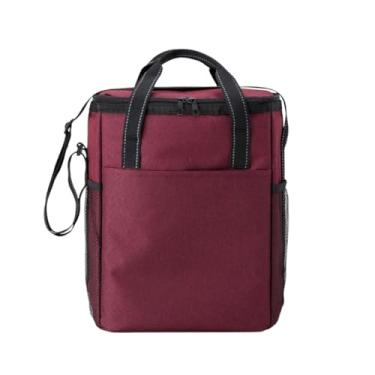 Imagem de Bolsa Térmica Porta Vinho Wine Bag Para Bebidas 6 Garrafas Taças Com Alça (VERMELHO)