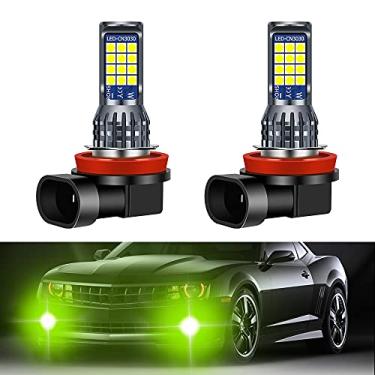 Imagem de Yifengshun 2 peças H8 H9 H11 LED verde limão neblina lâmpadas, 24 LEDs 3030 chips super brilhantes lâmpadas LED substituição DRL faróis de neblina para carros, caminhões, SUVs, vans, 12 – 36 V
