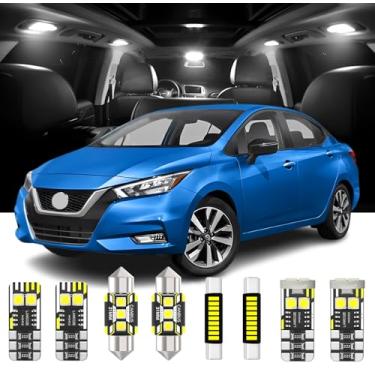 Imagem de AENVTOL Kit de substituição de 6 peças de luzes interiores LED para Nissan Versa 2013-2023 Versa Note 2014-2019 Pacote de lâmpada LED interior branco + luz de placa, ferramenta de instalação