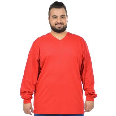 Imagem de Camiseta decote v manga longa plus size fenomenal Preto 56-Unissex