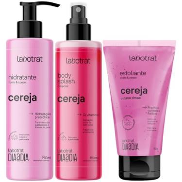 Imagem de Kit Body Splash + Esfoliante + Hidratante Corpo E Rosto Labotrat Cheiro De Fruta Cereja 150g