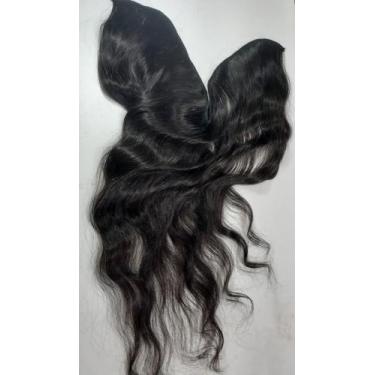 Imagem de Tela para ponto americano cabelo humano liso ondulado 50cm - Universo 