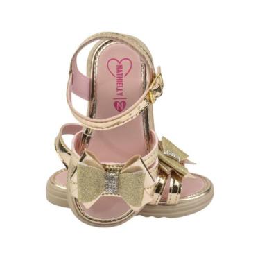Imagem de Sandália Infantil Feminina Brilho Strass Tratorada Menina Delicada Lev