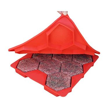 Imagem de Shape+Store hambúrguer Master 8 em 1 prensa inovadora de hambúrguer, 8 unidades, vermelha