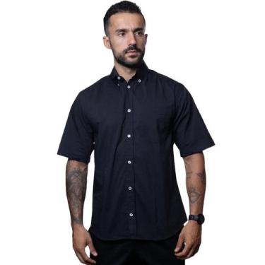 Imagem de Camisa Social Basica Cannes Manga Curta Preto - Fardas Uniformes,  PP