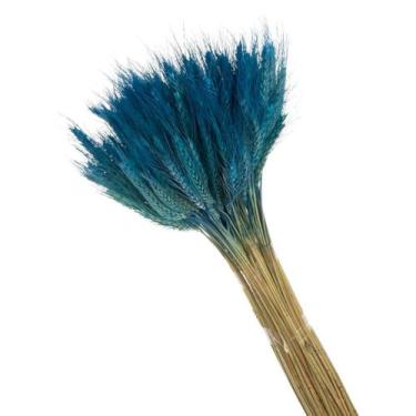 Imagem de Buque de Flores Secas Trigo Rosa bebe - Pense Flores, Azul