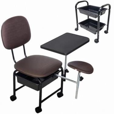 Imagem de Kit Manicure Cadeira Cirandinha com tampo articulado e Parapé removíve