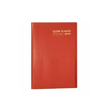 Imagem de Pasta Catálogo A4 Clear Plastic Folder 30 Sacos, PP, (23x31 cm), Vermelho, PlastPark