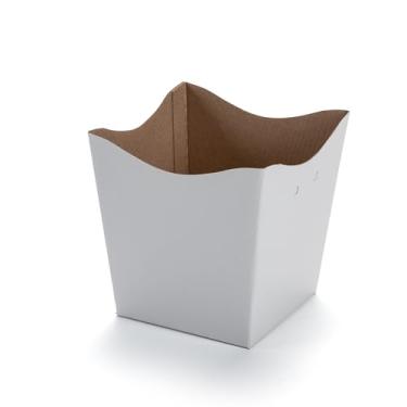 Imagem de CACHEPOT DE PAPELÃO QUADRADO 15 PARA FLORES E PRESENTES. (BRANCO)