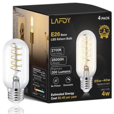 Imagem de Lâmpada LED Edison Lafoy 4W 2700K branca macia regulável 300lm 120V