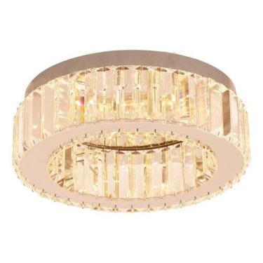Imagem de Plafon LED Novara 25w 3000k Branco Quente Cromado Com Cristal Transpar