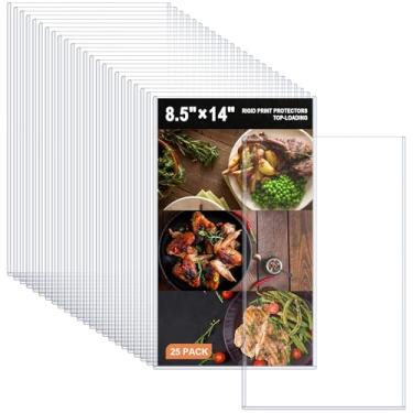 Imagem de Ndsox Pacote com 25 protetores de impressão rígidos de 21,6 cm x 35,5 cm, protetores de folha de plástico rígido transparente, capas de menu rígido para papel de tamanho legal, documentos, fotos