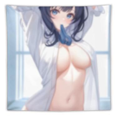 Imagem de LIEGBMEU Tapeçaria Sexy Hot Anime Girl 152.4 cmx152.4 cm Wall Quilt Art Whimsical Tapestry DecorationAF239