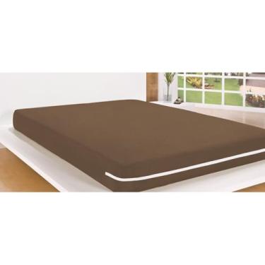 Imagem de Capa de Colchão King Queen Casal Solteiro Malha Gel 100% Poliéster Zíper Toque Macio Antialérgica Antifungo Lavável (Marrom, Casal)