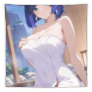 Imagem de LIEGBMEU Sexy Bikini Hot Anime Girl Tapeçaria 152.4 cm x 152.4 cm Interior Exterior Wall Quilt Art Decoração de Tapeçaria Caprichosa, AC082