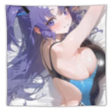 Imagem de LIEGBMEU Sexy Bikini Hot Anime Girl Tapeçaria 152.4 cm x 152.4 cm Interior Exterior Wall Quilt Art Decoração de Tapeçaria Caprichosa, AF387
