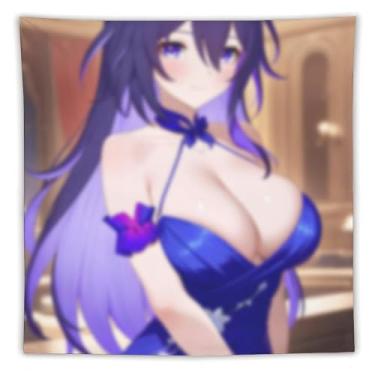 Imagem de LIEGBMEU Sexy Bikini Hot Anime Girl Tapeçaria 152.4 cm x 152.4 cm Interior Exterior Wall Quilt Art Decoração de Tapeçaria Caprichosa, AC068