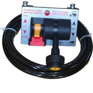 Imagem de Wryxia Conjunto de válvula de controle PTO para bomba basculante, kit de ar de válvula dupla de interruptor PTO com kickout, controle pneumático para caminhão basculante (válvula + tubo de ar de 10 m)