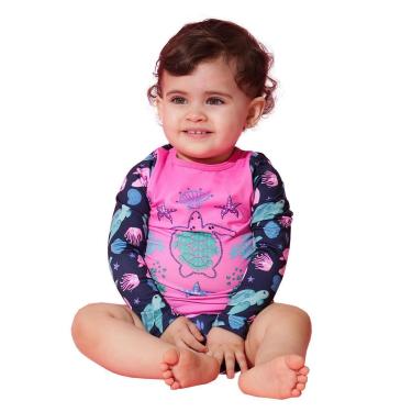 Imagem de Conjunto Praia Bebê Proteção UV Tartarugas Marinho Everly-Feminino