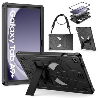 Imagem de DETUOSI Capa infantil para tablet Samsung Galaxy Tab A9 Plus 27.9 cm 2023 (SM-X210/ X218) com alça de ombro, 3 camadas híbridas, resistente, à prova de choque, capa protetora de visualização em 4