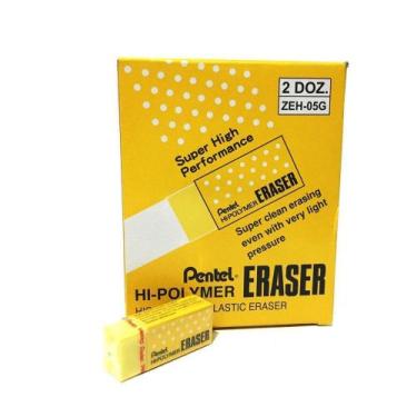Imagem de Borracha amarela eraser pentel hi-polymer caixa com 24